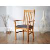 Chelsea Solid Oak Brown Leather Carver Dining Chair - 10% OFF CODE SAVE - 2