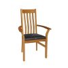 Chelsea Solid Oak Black Leather Assembled Carver Dining Chair - SPRING SALE - 9