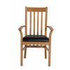 Chelsea Solid Oak Black Leather Assembled Carver Dining Chair - SPRING SALE - 5