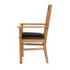 Chelsea Solid Oak Black Leather Assembled Carver Dining Chair - SPRING SALE - 6