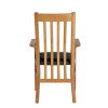 Chelsea Solid Oak Black Leather Assembled Carver Dining Chair - SPRING SALE - 8