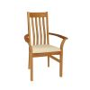 Chelsea Solid Oak Cream Leather Carver Dining Chair - 10% OFF CODE SAVE - 8