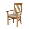 Chelsea Solid Oak Cream Leather Carver Dining Chair - 10% OFF CODE SAVE - 3