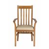 Chelsea Solid Oak Cream Leather Assembled Carver Dining Chair - SPRING SALE - 4