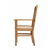 Chelsea Solid Oak Cream Leather Assembled Carver Dining Chair - SPRING SALE - 6