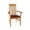 Chelsea Solid Oak Red Leather Assembled Carver Dining Chair - SPRING SALE - 7