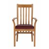 Chelsea Solid Oak Red Leather Assembled Carver Dining Chair - SPRING SALE - 4