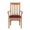 Chelsea Solid Oak Red Leather Assembled Carver Dining Chair - SPRING SALE - 4