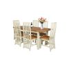 Country Oak 180cm Cream Painted Extending Dining Table & 6 Dorchester Cream Painted Chairs - SPRING SALE - 6