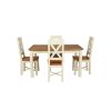 Country Oak 180cm Cream Painted Extending Dining Table and 4 Grasmere Cream Painted Chairs - SPRING SALE - 9