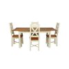 Country Oak 180cm Cream Painted Extending Dining Table and 4 Grasmere Cream Painted Chairs - SPRING SALE - 10
