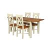 Country Oak 180cm Cream Painted Extending Dining Table and 4 Grasmere Cream Painted Chairs - SPRING SALE - 4