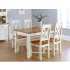 Country Oak 180cm Cream Painted Extending Dining Table and 4 Grasmere Cream Painted Chairs - SPRING SALE - 3