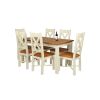 Country Oak 180cm Cream Painted Extending Dining Table 6 Grasmere Cream Painted Chairs - SPRING SALE - 6