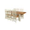 Country Oak 230cm Cream Painted Extending Dining Table and 6 Dorchester Cream Painted Chairs - SPRING SALE - 4