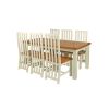 Country Oak 230cm Cream Painted Extending Dining Table and 6 Dorchester Cream Painted Chairs - SPRING SALE - 6