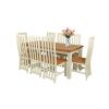 Country Oak 230cm Cream Painted Extending Dining Table and 8 Dorchester Cream Painted Chairs - SPRING SALE - 5