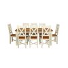 Country Oak 230cm Cream Painted Extending Dining Table and 8 Grasmere Cream Painted Chairs - SPRING SALE - 7