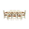 Country Oak 230cm Cream Painted Extending Dining Table and 8 Grasmere Cream Painted Chairs - SPRING SALE - 8