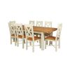 Country Oak 230cm Cream Painted Extending Dining Table and 8 Grasmere Cream Painted Chairs - SPRING SALE - 4