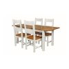 Country Oak 180cm Grey Painted Extending Dining Table and 4 Chester Ladder Back Grey Painted Chairs - 3