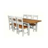 Country Oak 230cm Grey Painted Extending Dining Table and 6 Chester Ladder Back Grey Painted Chairs - 2