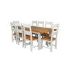 Country Oak 230cm Grey Painted Extending Dining Table and 8 Chester Ladder Back Grey Painted Chairs - 2