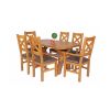 Country Oak 140cm X Leg Oval Table 4 Windermere Brown Leather Chairs and 2 Windermere Carver Chairs - SPRING SALE - 2