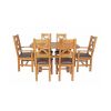 Country Oak 140cm X Leg Oval Table 4 Windermere Brown Leather Chairs and 2 Windermere Carver Chairs - SPRING SALE - 3
