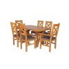 Country Oak 140cm X Leg Oval Table 4 Windermere Brown Leather Chairs and 2 Windermere Carver Chairs - SPRING SALE - 4
