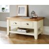 Country Cottage Cream Painted Oak Coffee Table With Drawers - SPRING SALE - 2