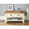 Country Cottage Cream Painted Oak Coffee Table With Drawers - WINTER SALE - 3