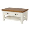 Country Cottage Cream Painted Oak Coffee Table With Drawers - SPRING SALE - 4