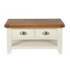 Country Cottage Cream Painted Oak Coffee Table With Drawers - WINTER SALE - 5