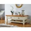 Country Cottage Cream Painted Large 4 Drawer Oak Coffee Table With Shelf - 10% OFF CODE SAVE - 2