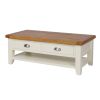 Country Cottage Cream Painted Large 4 Drawer Oak Coffee Table With Shelf - 10% OFF CODE SAVE - 6