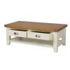 Country Cottage Cream Painted Large 4 Drawer Oak Coffee Table With Shelf - 10% OFF CODE SAVE - 9
