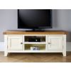 Country Cottage Cream Painted Large Double Door Oak TV Unit - 10% OFF CODE SAVE - 3