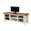 Country Cottage Cream Painted Large Double Door Oak TV Unit - 10% OFF CODE SAVE - 9