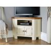 Country Cottage Cream Painted 2 Door Assembled Corner Oak TV Unit - 10% OFF SPRING SALE - 3