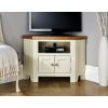 Country Cottage Cream Painted 2 Door Corner Oak TV Unit - 10% OFF CODE SAVE - 3