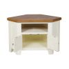 Country Cottage Cream Painted 2 Door Corner Oak TV Unit - 10% OFF CODE SAVE - 8