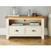 Country Cottage Cream Painted 2 Drawer Oak TV Unit - SPRING SALE - 3
