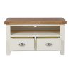 Country Cottage Cream Painted 2 Drawer Oak TV Unit - SPRING SALE - 7