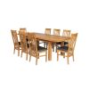 Country Oak 280cm Standard Leg Extending Table 8 Chelsea Brown Leather Chair Set - SPRING SALE - 2