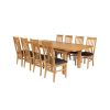 Country Oak 280cm Standard Leg Extending Table 8 Chelsea Brown Leather Chair Set - SPRING SALE - 5