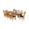 Country Oak 280cm Standard Leg Extending Table 10 Chelsea Brown Leather Chairs Set - SPRING SALE - 2