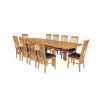 Country Oak 280cm Standard Leg Extending Table 10 Chelsea Brown Leather Chairs Set - SPRING SALE - 5