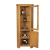 Country Oak Tall Glass Corner Display Cabinet - 10% OFF SPRING SALE - 5