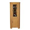 Country Oak Tall Glass Corner Display Cabinet - 10% OFF SPRING SALE - 6